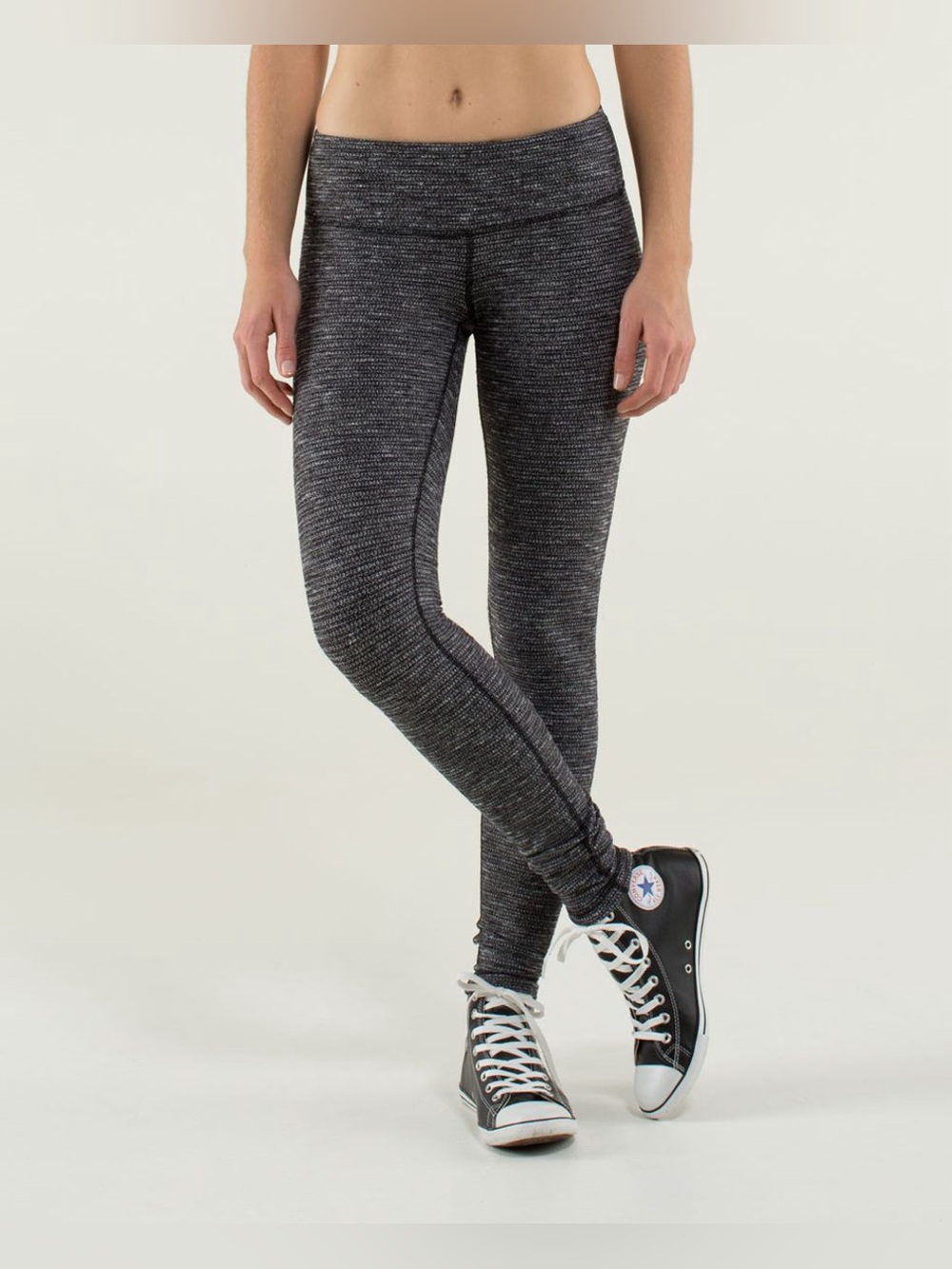 Lululemon Wunder Under Coco Pique White/Black Leggings size 4